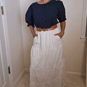 White Tiered Skirt Hollister
